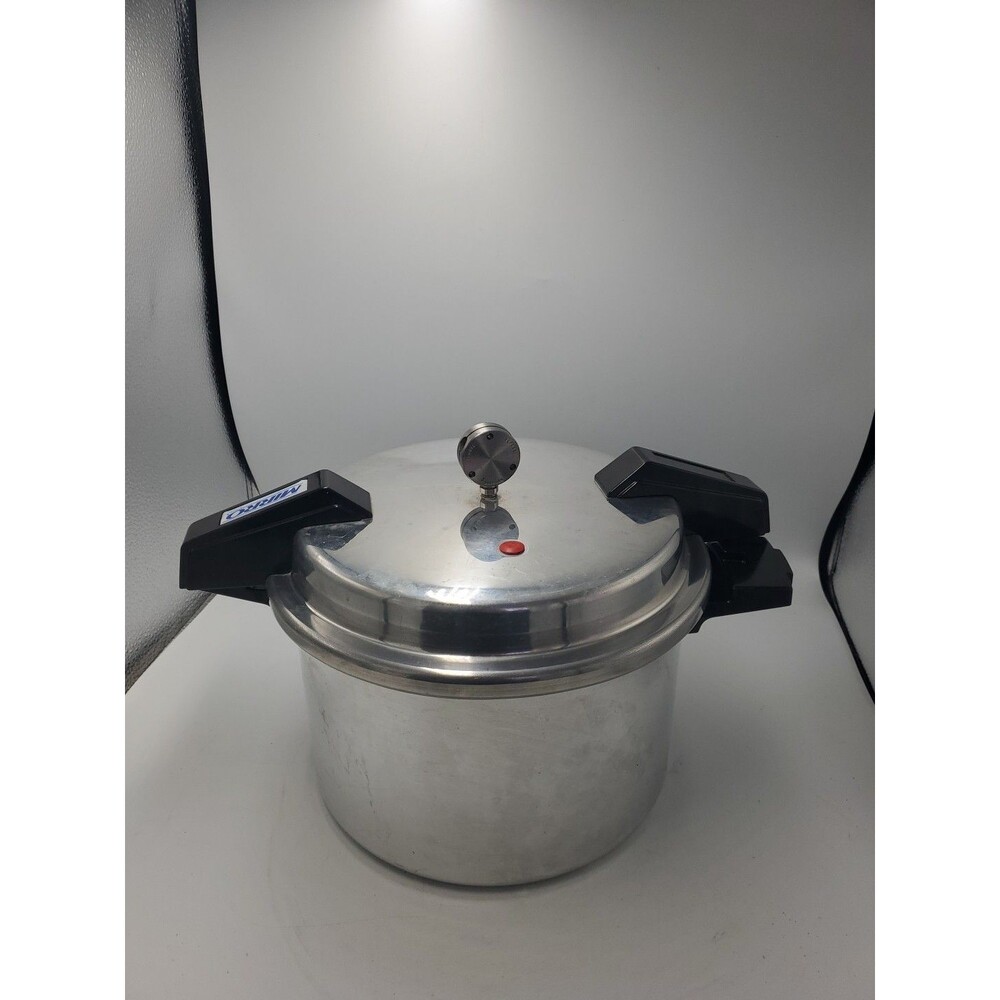 Vtg Mirro-Matic M-0598 8 Qt Aluminum Pressure Cooker / Canner Complete